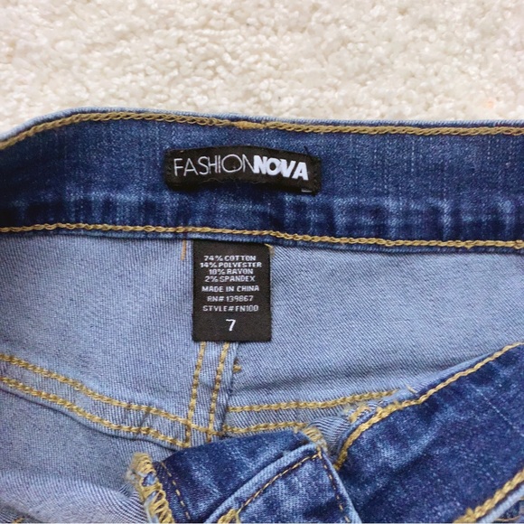 FASHION NOVA Blue Jean Denim High Waist Skinny Jeans Pants Size 7 - Picture 4 of 9